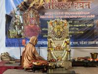 H.H. Swamiji performing Devi Pujan, at Samvit Dham Jodhpur